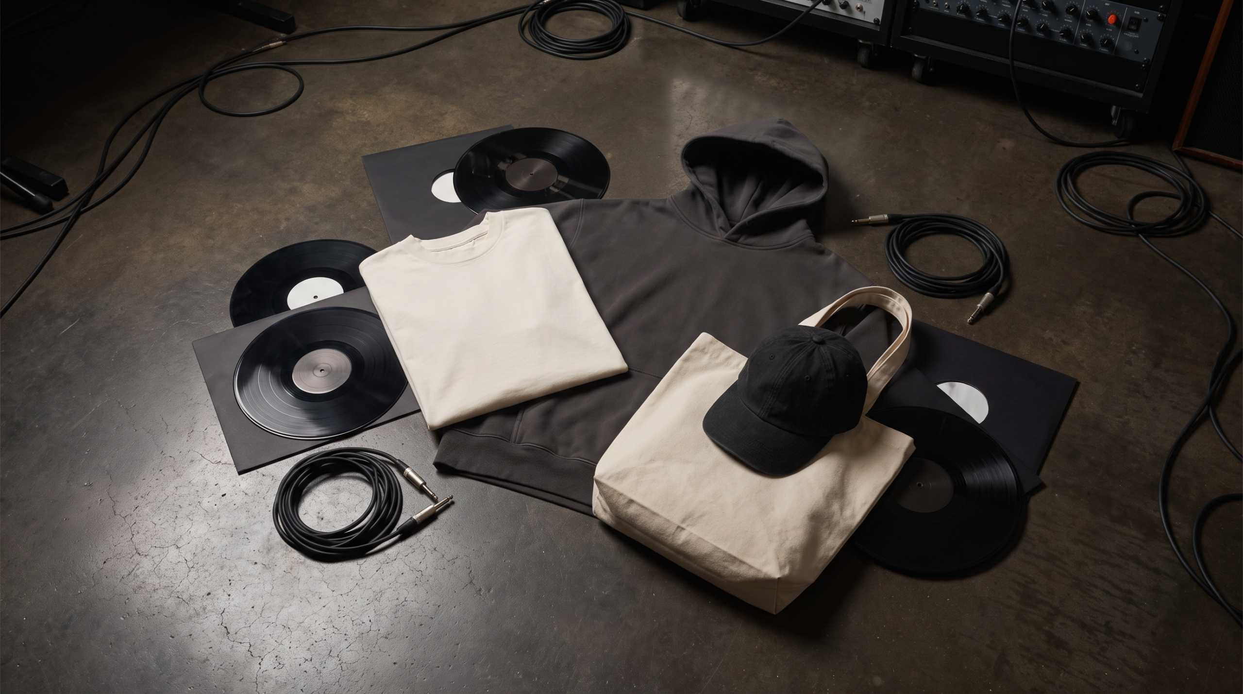 Grade A Dropouts Drop 01 merch collection arranged in a studio